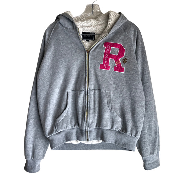 Rocawear Women's Sherpa Hoodie Jacket XL Faux Fur Lined Cotton Fleece Full Zip - Picture 2 of 13